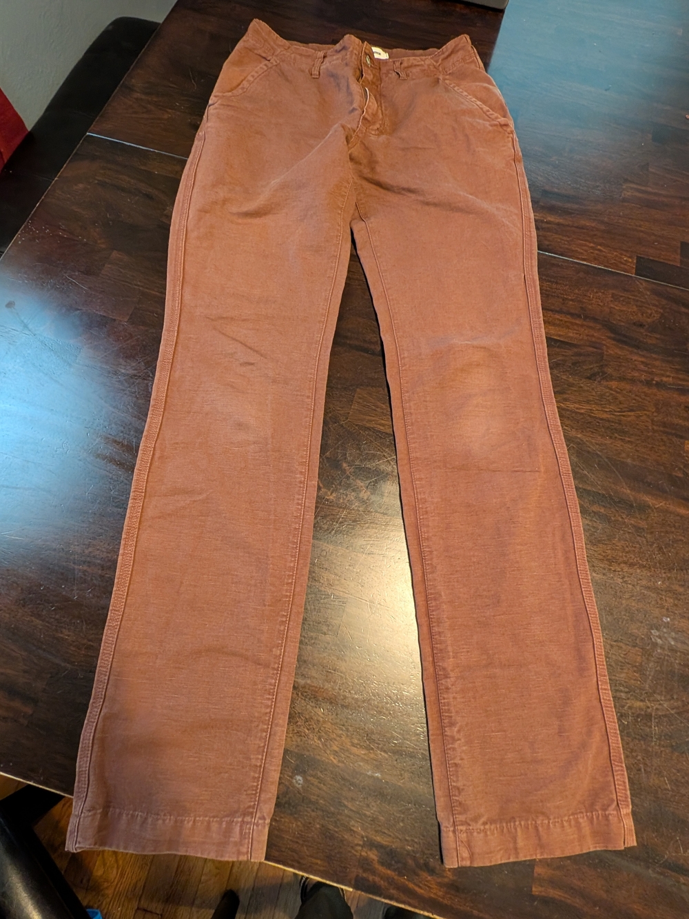 Taylor Stitch Organic Cotton/Linen Blend Straight-Leg Chinos, Rusty Brown, 30x33
